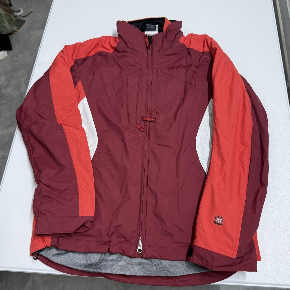 Spyder Ski Jacket Womens 6 Burgundy Red Good XT 5000 Fleece Lined Full Zip